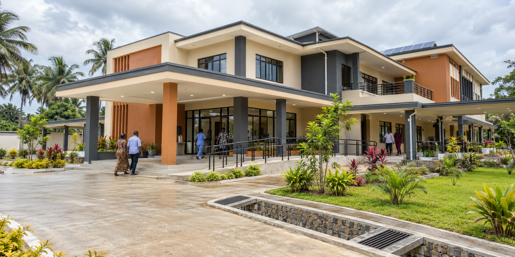 Fictional completed community health and training center